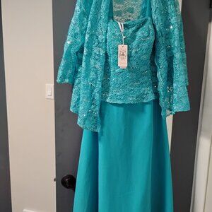 Teal formal plus size dress new with tags